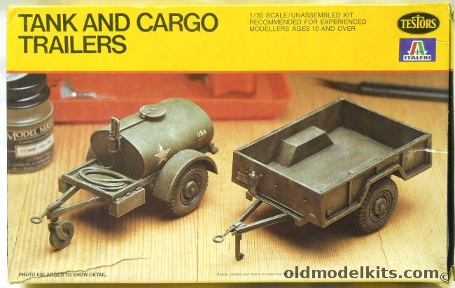 Testors 1/35 Tank and Cargo Trailers, 816 plastic model kit