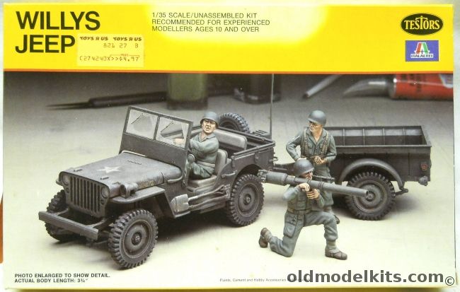 Testors 1/35 Willys Jeep Trailer and Troops - US Marines or US Army, 821 plastic model kit