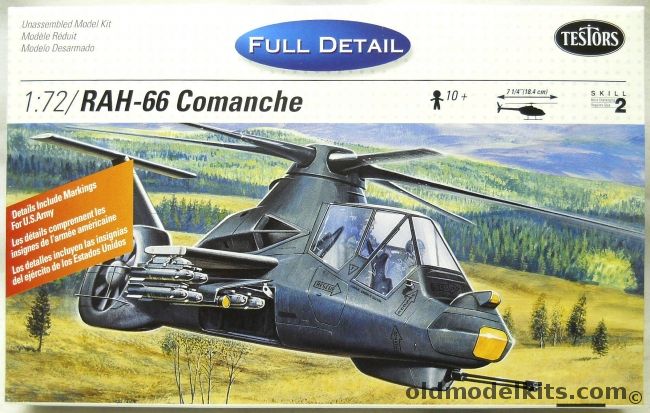 Testors 1/72 RAH-66 Comanche Helicopter, 950 plastic model kit