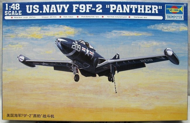Trumpeter 1/48 Grumman F9F-2 Panther, 02832 plastic model kit