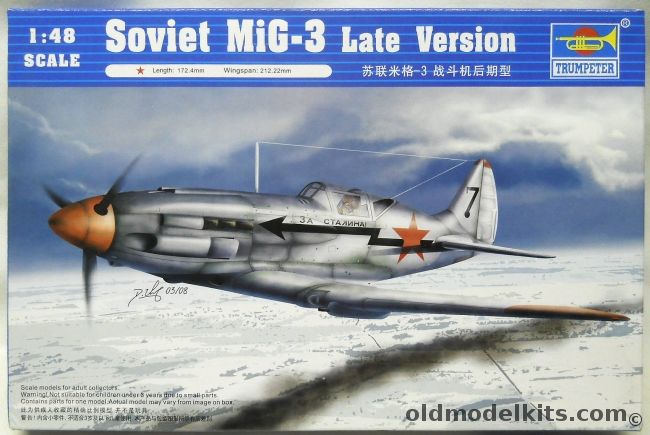 Trumpeter 1/48 Soviet MiG-3 Late Version, 02831 plastic model kit