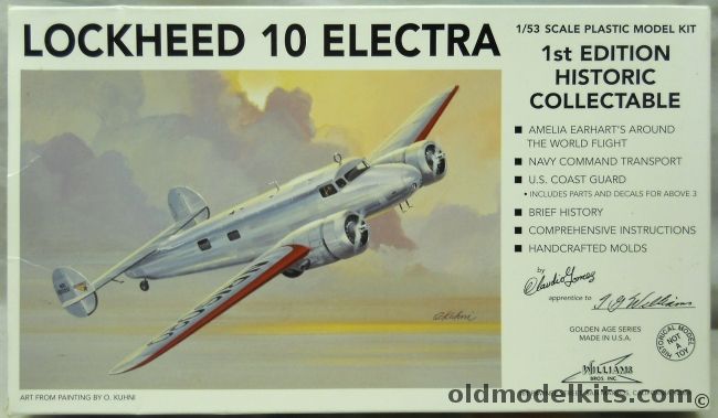 Williams Brothers 1/53 Lockheed 10 Electra Amelia Earhart - XR20-1 / XR30-1 / Navy / Coast Guard, 53198 plastic model kit