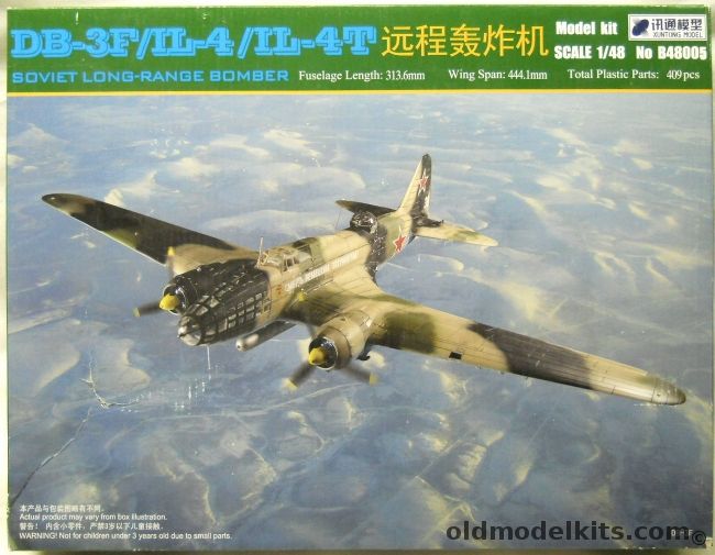 Xuntong Model 1/48 DB-3F / IL-4 / IL-4T - Soviet Long Range Bomber, B48005 plastic model kit