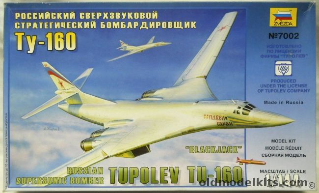Zvezda 1/144 Tupolev Tu-160 Blackjack, 7002 plastic model kit