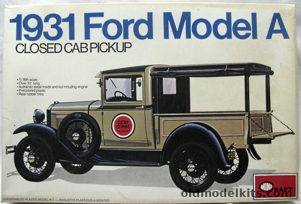 Minicraft 1/16 1931 Ford Model A Closed Cab Pickup - (ex Entex / Bandai ...