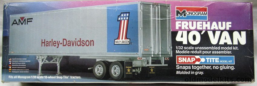 Monogram 1/32 Fruehauf 40 Foot Van -AMF Harley Davidson Semi Trailer, 1207