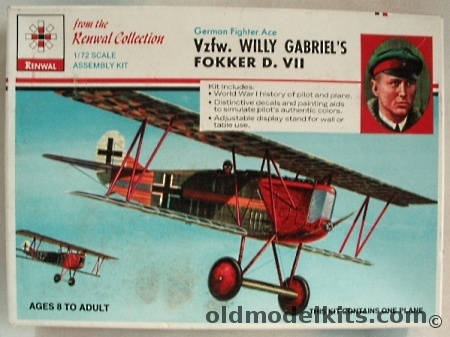 Renwal 1/72 Fokker D-VII Vzfw. Willy Gabriel's Aircraft, 270