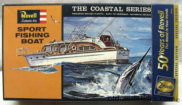 Revell 1/56 Sport Fishing Boat - Old Plastic Model Kits