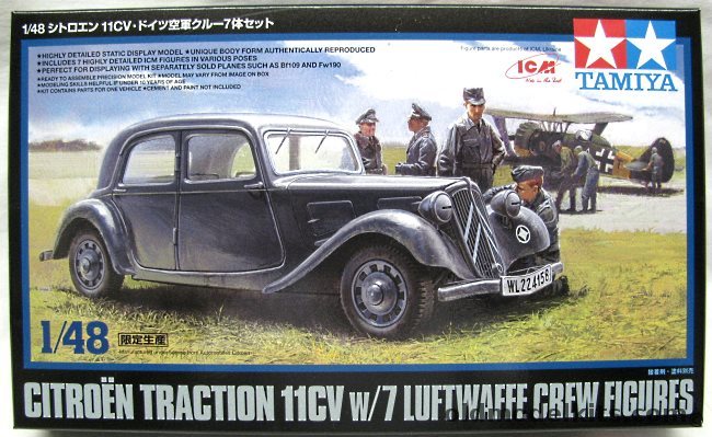 Tamiya 1/48 Citroen Traction 11CV - With 7 Luftwaffe Figures, 89731